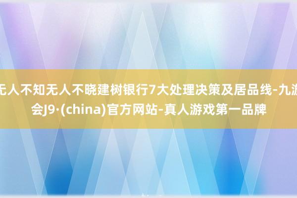 无人不知无人不晓建树银行7大处理决策及居品线-九游会J9·(china)官方网站-真人游戏第一品牌