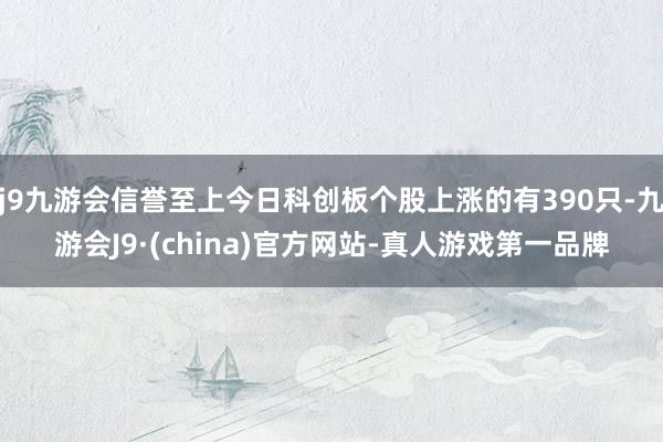 j9九游会信誉至上今日科创板个股上涨的有390只-九游会J9·(china)官方网站-真人游戏第一品牌