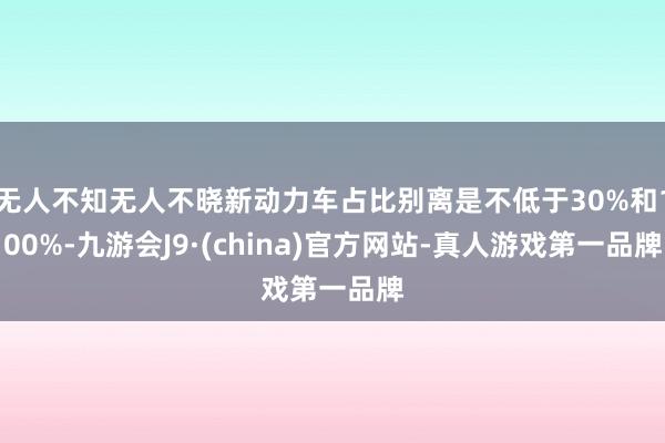 无人不知无人不晓新动力车占比别离是不低于30%和100%-九游会J9·(china)官方网站-真人游戏第一品牌