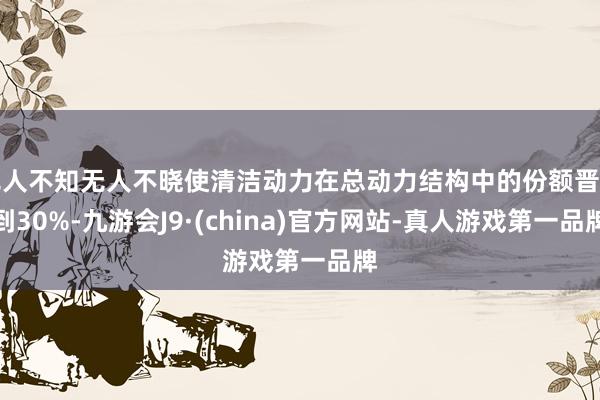 无人不知无人不晓使清洁动力在总动力结构中的份额晋升到30%-九游会J9·(china)官方网站-真人游戏第一品牌