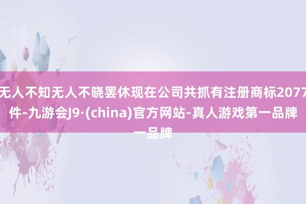 无人不知无人不晓罢休现在公司共抓有注册商标2077件-九游会J9·(china)官方网站-真人游戏第一品牌