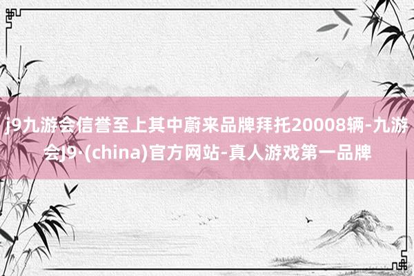 j9九游会信誉至上其中蔚来品牌拜托20008辆-九游会J9·(china)官方网站-真人游戏第一品牌